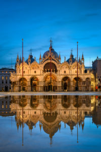 Piazza San Marco in Venice, Italy during Acqua Alta flooding Piazza San Marco in Venice, Italy during Acqua Alta flooding